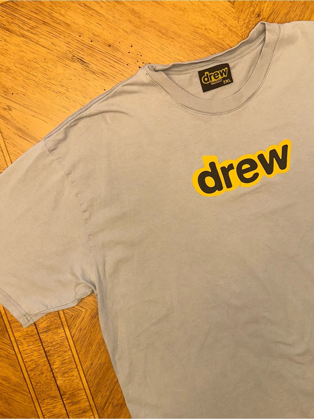 Drew House Spell Out Logo Secret Tshirt Mens Size 2XL Gray Short Sleeve Bieber